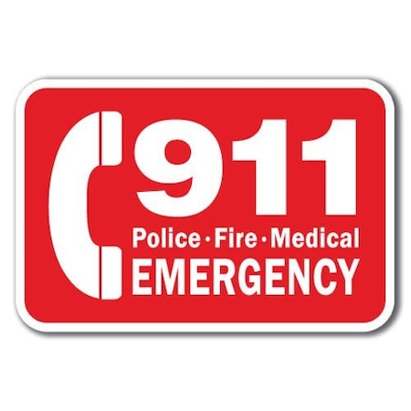 Signmission Safety Sign, 12 in Height, Aluminum, 18 in Length, 911 Police Fire A-1218 911 - 911 Police Fire M